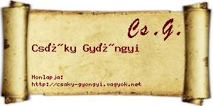 Csáky Gyöngyi névjegykártya