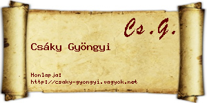 Csáky Gyöngyi névjegykártya